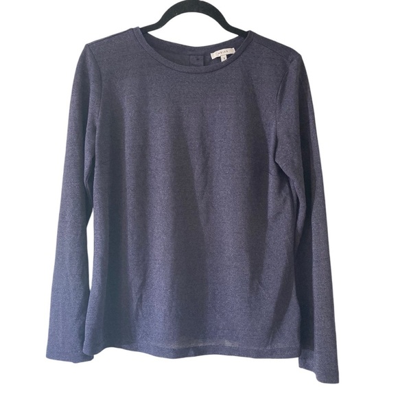 Reiss Milly Long sleeve Faux Button back Top in Blue - Picture 7 of 10